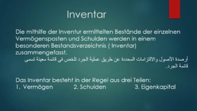 مبادئ المحاسبة باللغة الألمانية / الدرس الأول (Inventur+Inventar)