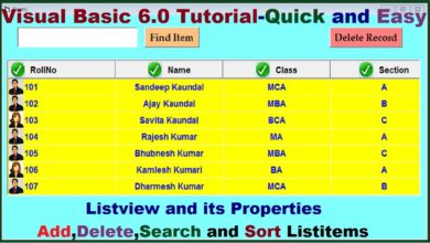 Visual Basic tutorial |Add Delete Search and Sort Listitems in Listview  control