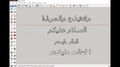 حل مشكله اللغه العربيه فى برنامج اسكتش اب