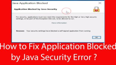 How To Fix -Application Blocked By Java Security Error  In Java 8?