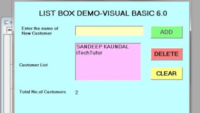 Learn Visual  Basic 6.0 (VB6)-  ListBox Control -Add,Delete and Clear items from List