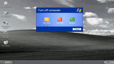 الخروج من نظام التشغيل  Windows XP
