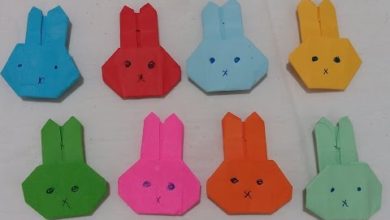 العاب ورقية للأطفال : طريقة عمل الأرنب الورقي : الأوريجامي