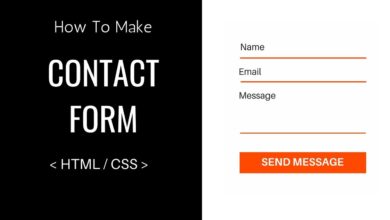 How To Make A Contact Form Using HTML And CSS - Easy Tutorials