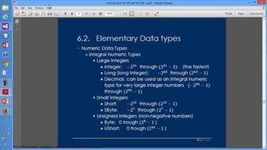 أنواع البيانات Data Types - مقدمة إلى لغة فيجوال بيسك