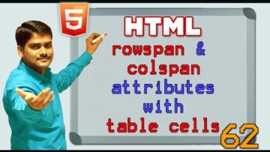 HTML video tutorial - 62 - html table rowspan and table colspan attribute