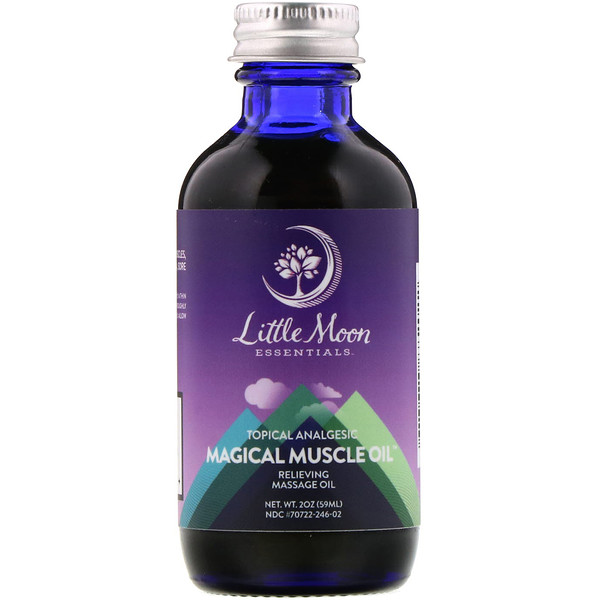 زيت آلام العضلات طبيعي ١٠٠% من اي هيرب Little Moon Essentials, Magical Muscle Oil, Relieving Massage Oil
