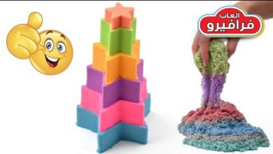 العاب رمل سحري : كيفية تشكيل صلصال الرمل السحري للاطفال DIY Colors Kinetic Sand Cake