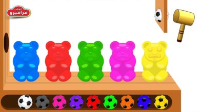 تعليم الاطفال الألوان الانجليزية | العاب تعليمية learn colors with soccer ball and gummy bear
