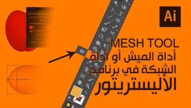 Mesh Tool - أداة الميش أو أداة الشبكة في برنامج الأليستريتور