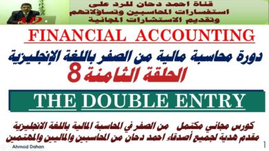 محاسبة انجليزي الحلقة الثامنة من شرح المحاسبة المالية باللغة الانجليزية financial accounting