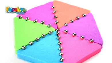 العاب صلصال الرمل سحرى و طين اصطناعي للاطفال DIY How to make Rainbow Kinetic Sand