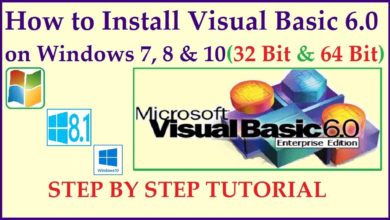 How to install visual basic 6.0 on windows 7,8 &10 (32 bit & 64 bit OS)