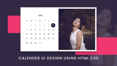 Calendar UI Design Using Html & CSS