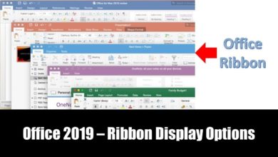 Ribbon Bar Display Options in Microsoft Office 2016 / 2019 Tutorial - Lesson 2