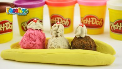 Play doh Banana Split Ice Cream العاب اطفال طين اصطناعي و صلصال