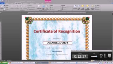 Making certificate using Microsoft word 2010