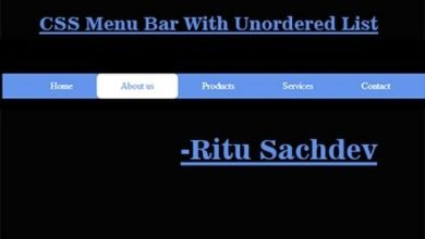 Creating Menu Bar with Unordered list in Html and Css