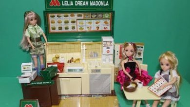 Lelia doll at the fast food restaurant : Lelia  doll restaurant set : abeer toys