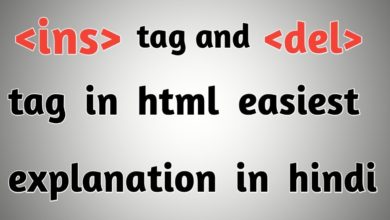 7:- INS and DEL text formatting tags in html in hindi