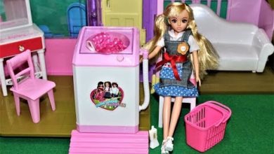 pretend play washing machine : Lelia  doll and washing machine play toy