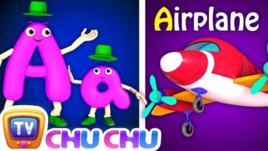 NEW 3D Phonics Song with TWO Words - A For Airplane - ABC Alphabet Songs with Sounds for Children