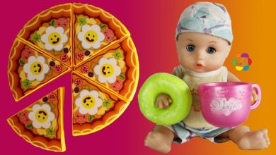 لعبة طبخ البيتزا والدوناتس الجديدة للاطفال العاب تأكيل العرائس للبنات والاولاد pizza kitchen toy set