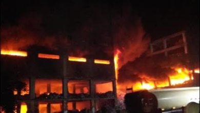 شاهد الفيديو الكامل لحريق مصنع أبو حوا للموتوسيكلات و التروسيكلات بمصر