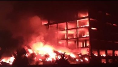 شاهد حريق مصنع أبوحوا للدرجات النارية بقليوب مصر