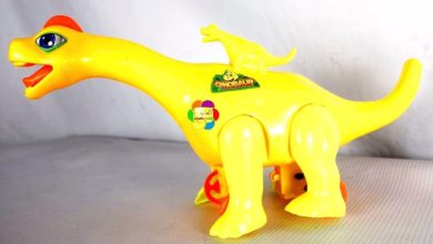 لعبة الديناصور الاصفر وابنه للاطفال اجمل العاب حديقة الديناصورات الجديدة والحيوانات للبنات والاولاد