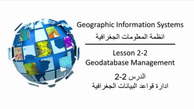 الدرس 2-2: ادارة قواعد البيانات الجغرافية Geodatabase