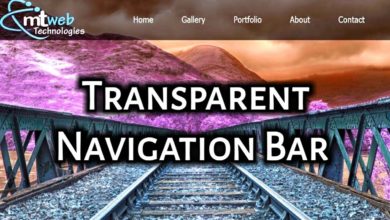 How to create transparent navigation bar using html and css