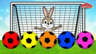 تعلم الالوان الانجليزية Learn colors with soccer balls and baby rabbit