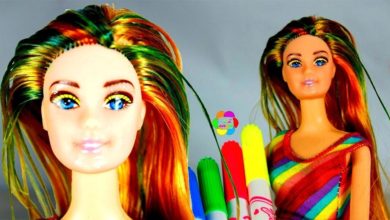 لعبة تلوين شعر العروسة باربى وغسل الالوان للاطفال العاب عرائس البنات barbie doll hairstyle coloring