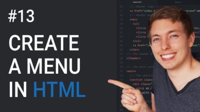 13: How to Create a Menu in HTML | Learn HTML and CSS | HTML Tutorial | CSS Tutorial