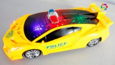 لعبة سيارة شرطة حقيقية صفراء للاطفال العاب البوليس بنات واولاد Real Flashing police car toy game