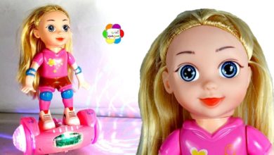لعبة العروسة ساندى الجديدة على لوح التزحلق الحقيقى للاطفال العاب البنات والاولاد hoverboard toy