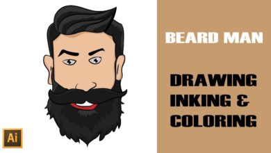 Drawing a Cartoon Man in Adobe Illustrator using mouse Drawing Tutorial