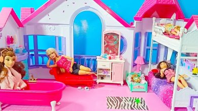 Barbie Badroom Bunk Morning Routine دميه باربي غرفه النوم