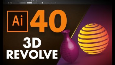 ثري دي في الاليستراتور ( الدرس الثاني)  3D REVOLVE in Adobe Illustrator #40