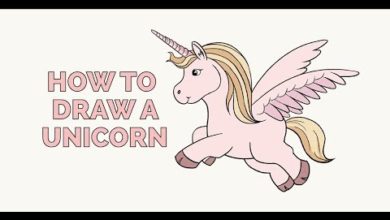 تعليم الرسم للاطفال | رسم يونيكورن للاطفال Unicorn خطوة بخطوة للمبتدئين