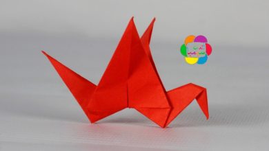 العاب ورقية وطائر يرفرف بجناحيه اوريجامى Origami Bird flutters its wings