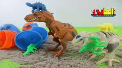 لعبة بيض الديناصورات الضخمة وابنائها الصغارالعاب حديقة الديناصورات والحيوانات للبنات والأولاد