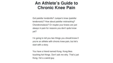 An Athlete's Guide to Chronic Knee Pain - anthony mychal