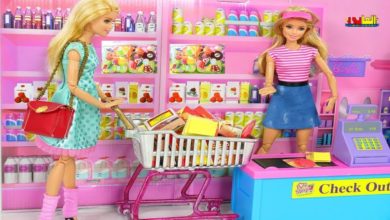 لعبة باربي  تذهب للتسوق فى محل بقالة -  اجمل العاب الطبخ للاطفال- Barbie Doll Supermarket  Shopping