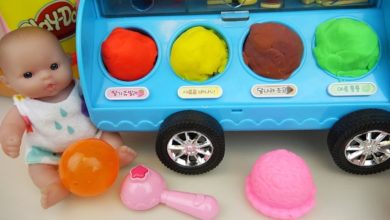 Play doh and Baby doll Ice Cream car toys play