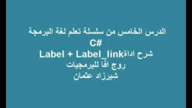 الدرس الخامس من سلسلة تعلم لغة البرمجة سي شارب شرح اداة label_labellink