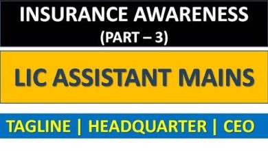 LIC ASSISTANT MAINS 2019 INSURANCE AWARENESS (PART - 3) || TAGLINE , HEADQUARTER AND CEO