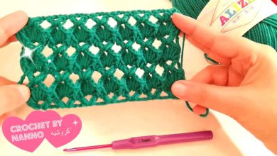 غرز كروشية جديدة بالباترون غرزة رقم #1| قناة #كروشي_مع_ناننو How to Crochet Stitches