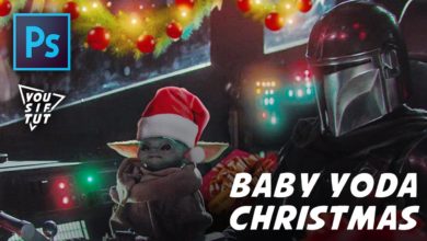 Baby Yoda's Christmas Decoration - Photoshop